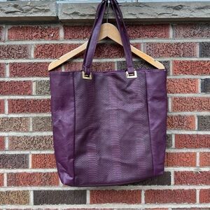 Royal Purple Faux Leather Snakeskin Print Shoulder Bag Purse